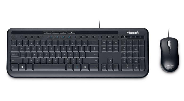 Microsoft Wired Desktop 600 клавиатура Включена мишка Универсален USB Черен