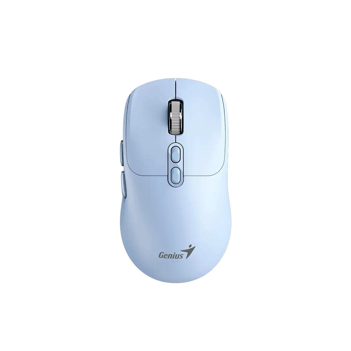Мишка Genius NX-8080S, безжична, Bluetooth, Bluetooth/USB, 7 бутона, AA, синя