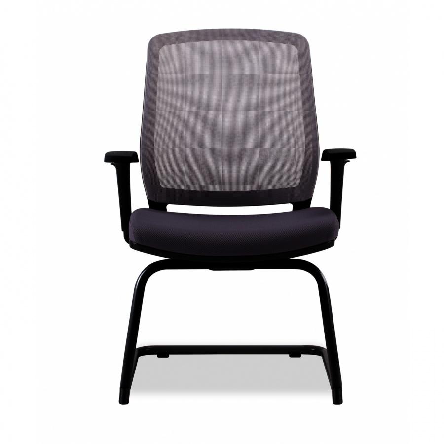 Посетителски стол DAWON COBI, мрежа и дамаска, черна метална база, фиксирани подлакътници, черен | JAR Computers Посетителски стол DAWON COBI, мрежа и дамаска, черна метална база, фиксирани подлакътници, черен