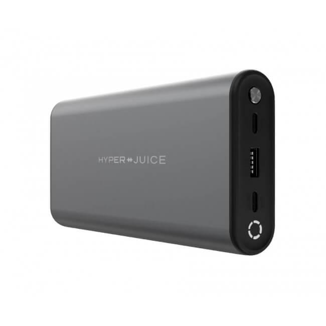 Преносима външна батерия с 2 x USB-C порта и USB изход за зареждане на мобилни устройства с мощност до 130W (27000 mAh) - Hyper HyperJuice 130W USB-C PD Battery (тъмносив) | JAR Computers Преносима външна батерия с 2 x USB-C порта и USB изход за зареждане на мобилни устройства с мощност до 130W (27000 mAh) - Hyper HyperJuice 130W USB-C PD Battery (тъмносив)