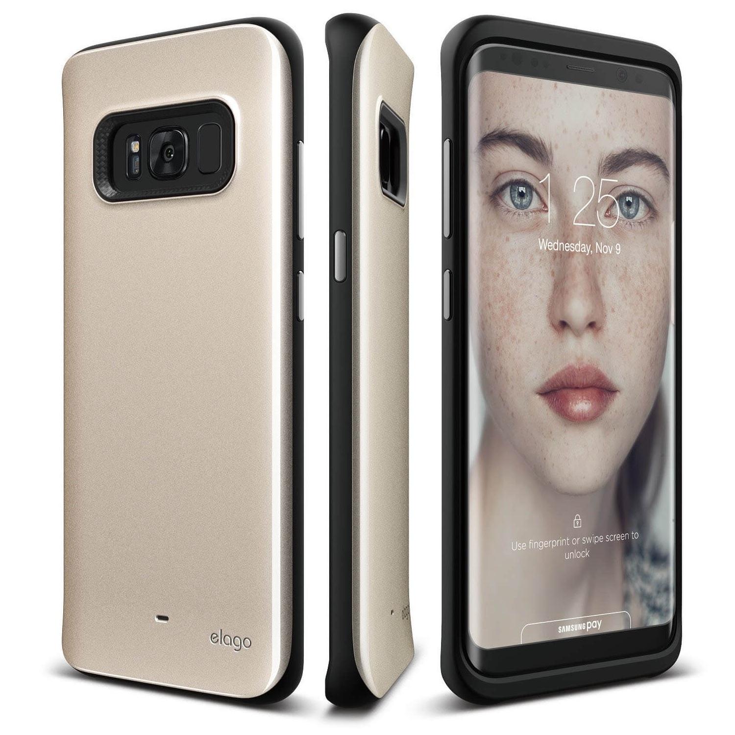 Удароустойчив хибриден кейс за Samsung Galaxy S8 - Elago S8 Grip Hybrid Case (златист) | JAR Computers Удароустойчив хибриден кейс за Samsung Galaxy S8 - Elago S8 Grip Hybrid Case (златист)
