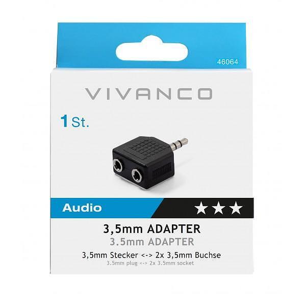 Адаптер Vivanco 46064 Y стерео 3.5 mm | JAR Computers Адаптер Vivanco 46064 Y стерео 3.5 mm