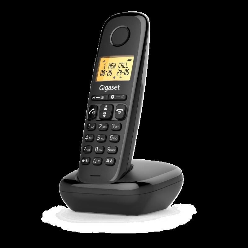 Безжичен DECT телефон Gigaset BASIC 100 - черен | JAR Computers Безжичен DECT телефон Gigaset BASIC 100 - черен
