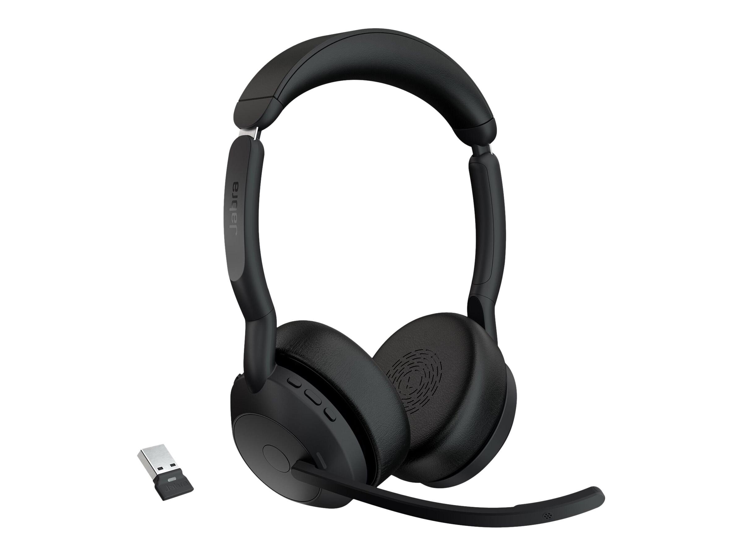Jabra Evolve2 55 Link380a UC Stereo Bluetooth слушалки, черен | JAR Computers Jabra Evolve2 55 Link380a UC Stereo Bluetooth слушалки, черен