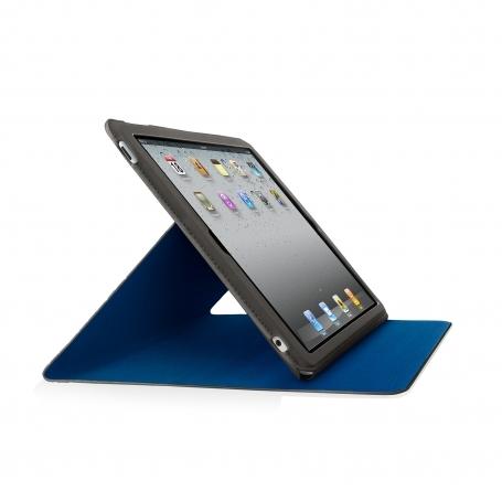Кожен кейс и поставка за iPad 2/3 - Belkin Slim Folio (черен-син) | JAR Computers Кожен кейс и поставка за iPad 2/3 - Belkin Slim Folio (черен-син)