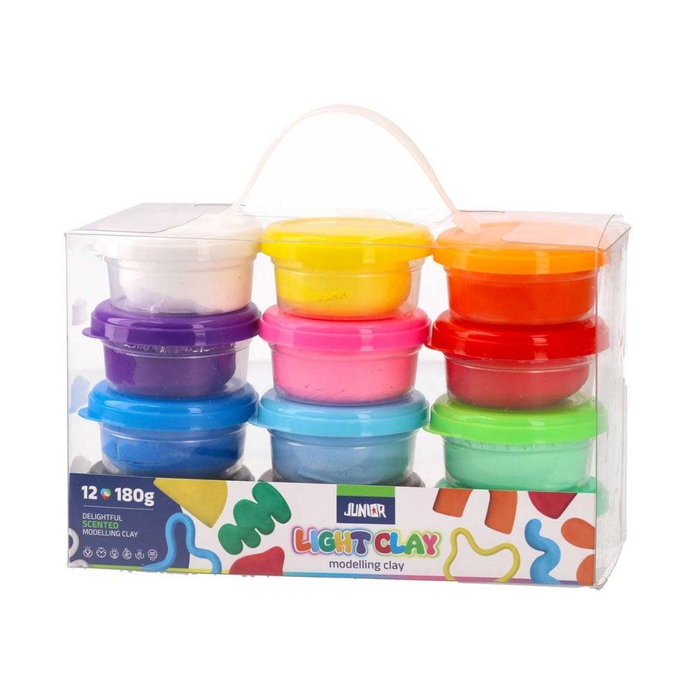 Пластилин Junior Light Clay, супер лек и ароматен, 180 g, 12 цвята | JAR Computers Пластилин Junior Light Clay, супер лек и ароматен, 180 g, 12 цвята
