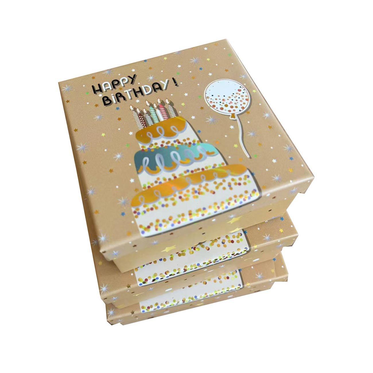 Подаръчна кутия Happy Birthday, кафява, 3 броя | JAR Computers Подаръчна кутия Happy Birthday, кафява, 3 броя