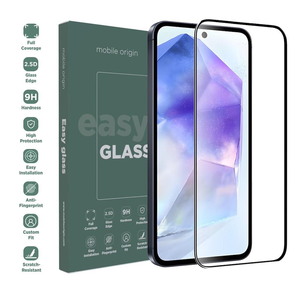 Стъклено защитно покритие за дисплея на Samsung Galaxy A55 5G - Mobile Origin EasyGlass Full Cover Tempered Glass (черен-прозрачен) | JAR Computers Стъклено защитно покритие за дисплея на Samsung Galaxy A55 5G - Mobile Origin EasyGlass Full Cover Tempered Glass (черен-прозрачен)