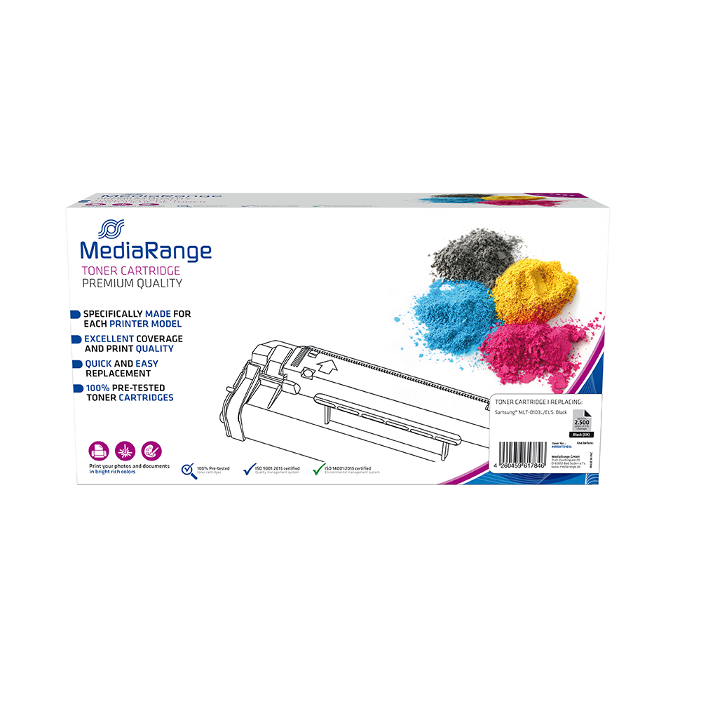 Toner MEDIARANGE Compatible for Printers Samsung (Black) (MLT-D103L) (MRSATD103L)