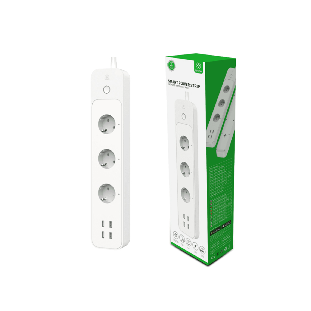 WOOX Smart power strip with energy meter Max. 3680W White (R5104) (WOOR5104)