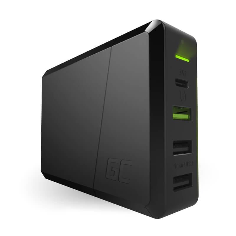 Захранване с USB-C изход (60W), Ultra Charge Fast Charging изход и 2 x USB изхода за мобилни телефони, таблети и MacBook - Green Cell 75W Power Source (черен) | JAR Computers Захранване с USB-C изход (60W), Ultra Charge Fast Charging изход и 2 x USB изхода за мобилни телефони, таблети и MacBook - Green Cell 75W Power Source (черен)