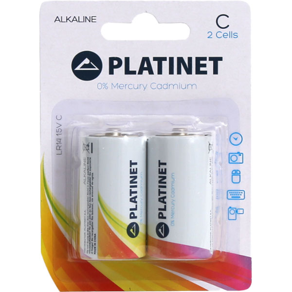Алкална батерия Platinet LR14/C 1.5V бл2