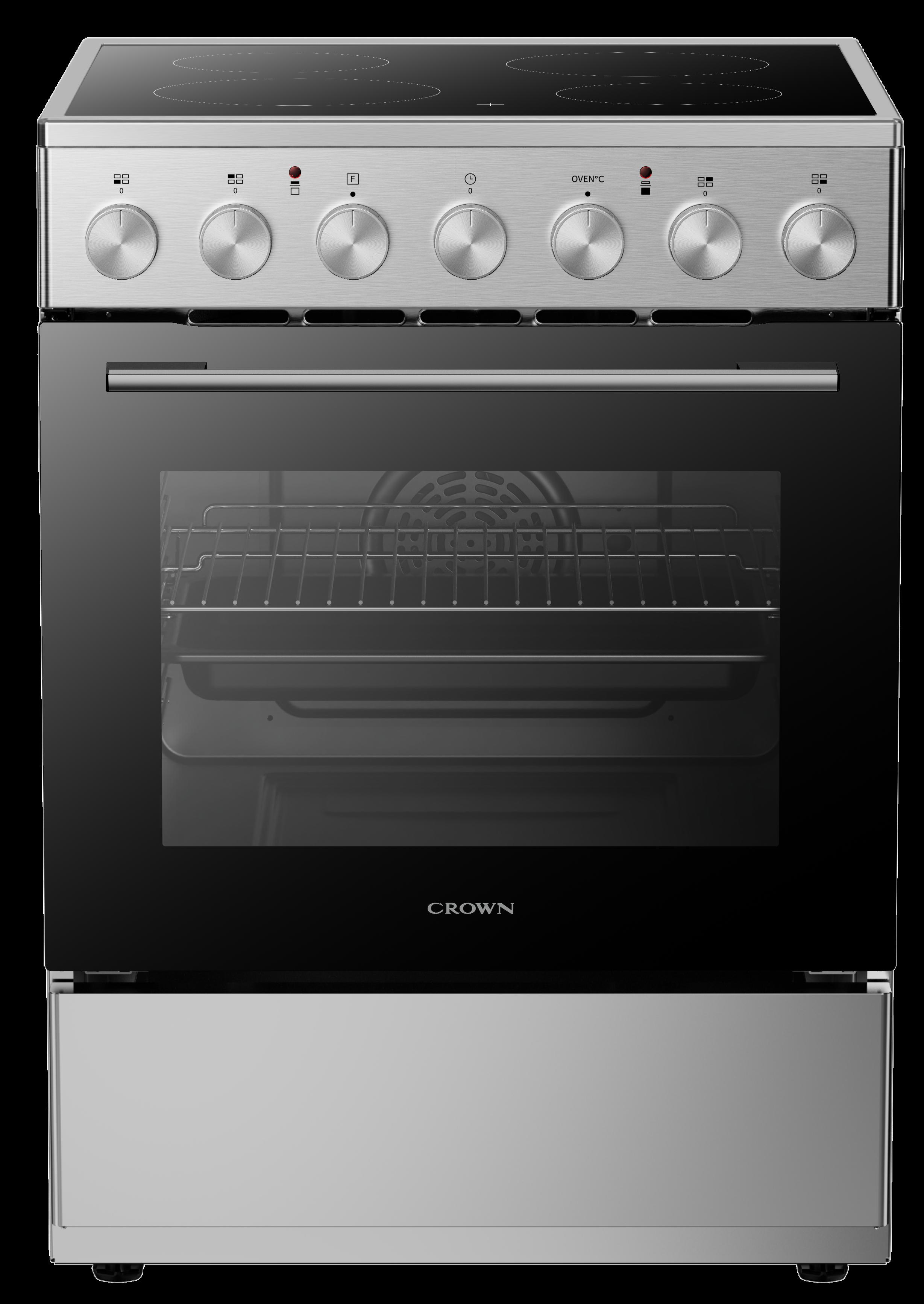 Готварска печка (ток) Crown CEC60M8IX , INOX , Керамични | JAR Computers Готварска печка (ток) Crown CEC60M8IX , INOX , Керамични