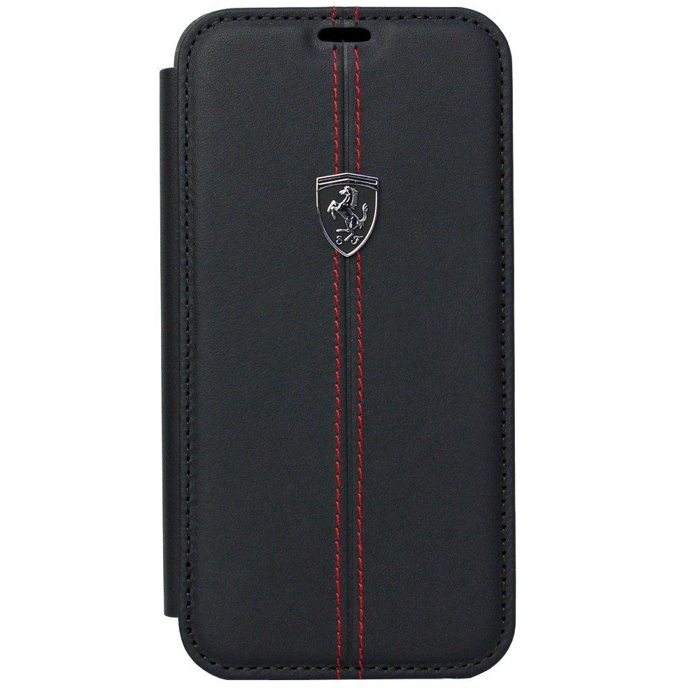 Кожен калъф (естествена кожа), тип портфейл за iPhone XS, iPhone X - Ferrari Heritage W Genuine Leather Booktype Case (черен) | JAR Computers Кожен калъф (естествена кожа), тип портфейл за iPhone XS, iPhone X - Ferrari Heritage W Genuine Leather Booktype Case (черен)