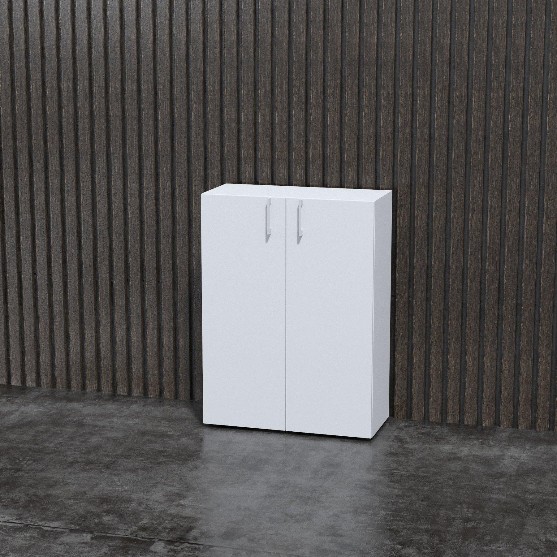 Стелаж Narbutas Nova Basic, 800 x 360 x 1092 mm, ПДЧ 18 mm, бял меламин, бяла правоъгълна дръжка