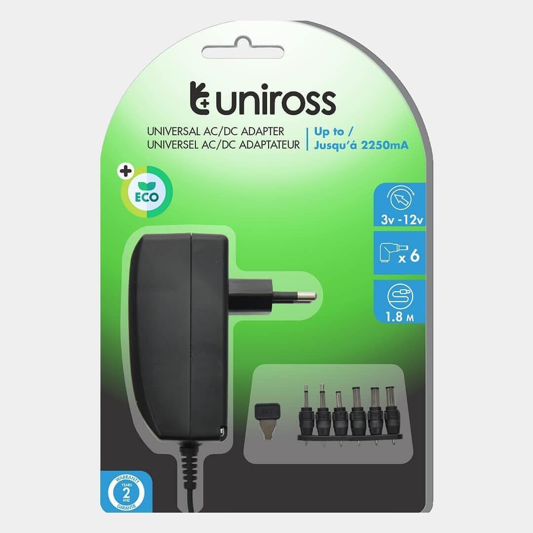 Универсално зарядно 220V Uniross USMPS005EU 27W | JAR Computers Универсално зарядно 220V Uniross USMPS005EU 27W
