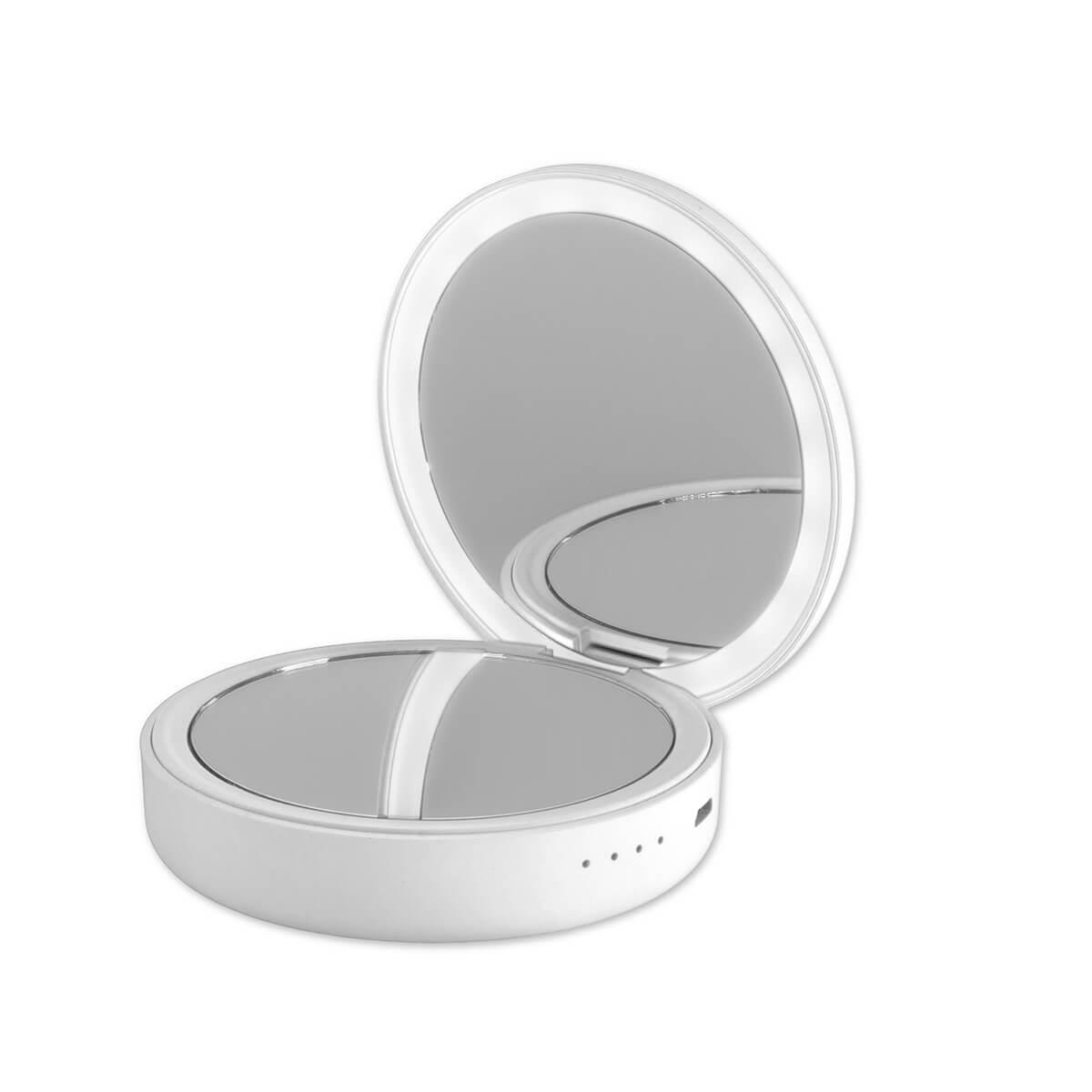 Външна батерия с вградени огледала и LED подсветка - 4smarts Power Bank PocketMirror 4000 mAh (бял) | JAR Computers Външна батерия с вградени огледала и LED подсветка - 4smarts Power Bank PocketMirror 4000 mAh (бял)