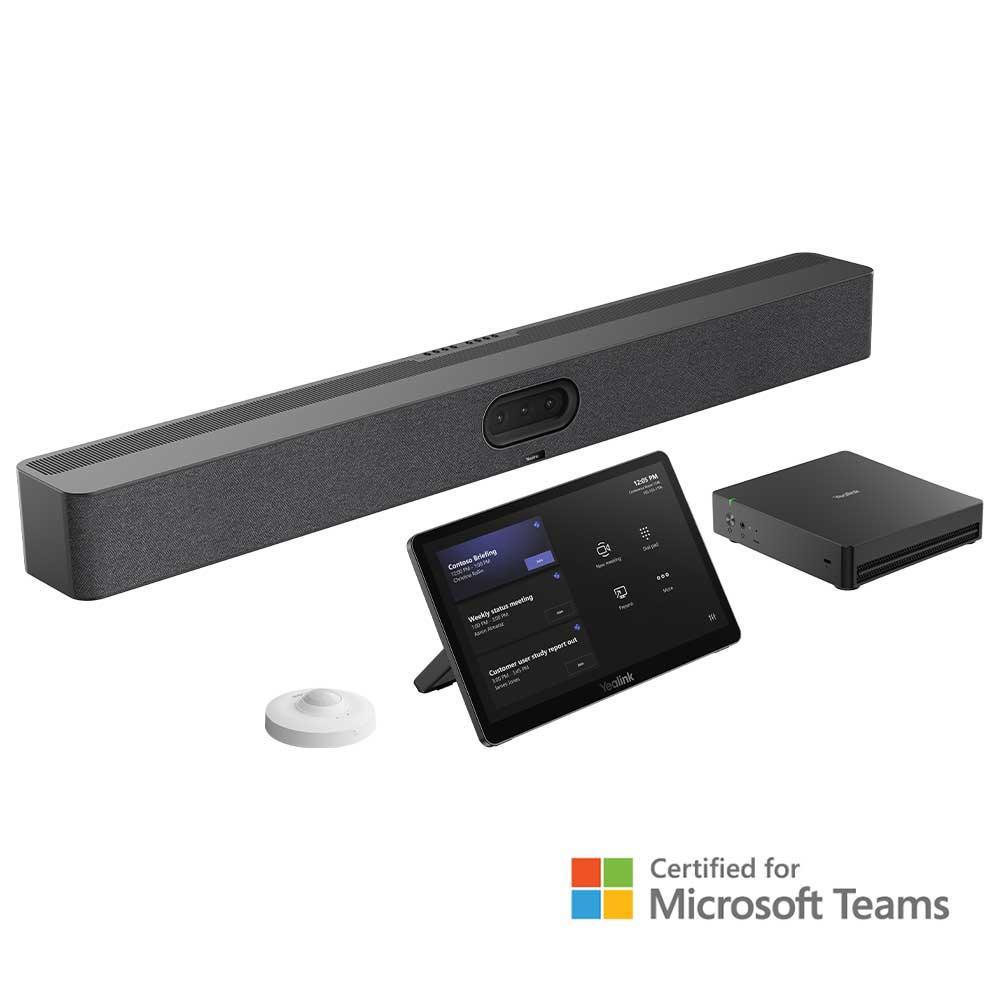 Yealink MVC S50-C5U-000 видеоконферентна система за средни и големи конферентни зали, комплект видеобар A50 + мини компютър MCore 4 + сензорна конзола MTouch Plus + RoomSensor, Microsoft Teams Rooms | JAR Computers Yealink MVC S50-C5U-000 видеоконферентна система за средни и големи конферентни зали, комплект видеобар A50 + мини компютър MCore 4 + сензорна конзола MTouch Plus + RoomSensor, Microsoft Teams Rooms