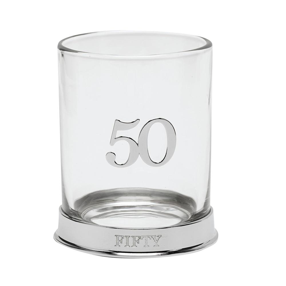 Юбилейна чаша за уиски с 3D число „50“