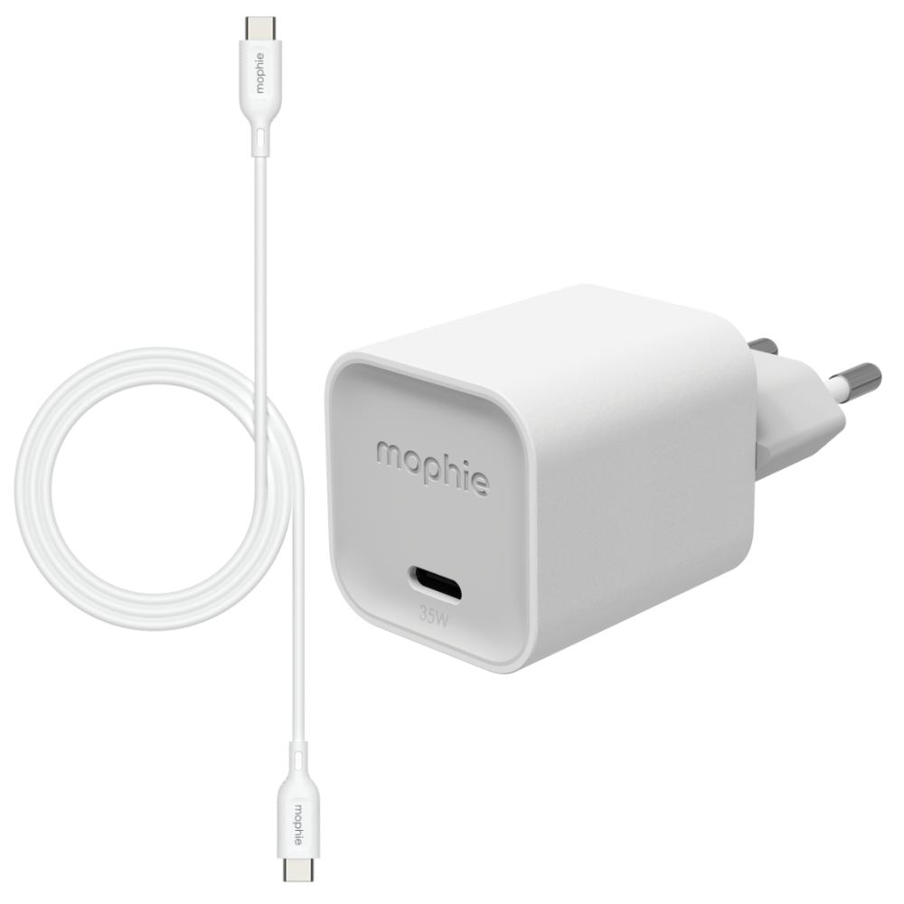 Зарядно с кабел mophie Bundle 35W USB-C PD Wall Adapter and 1m USB-C to USB-C Cable