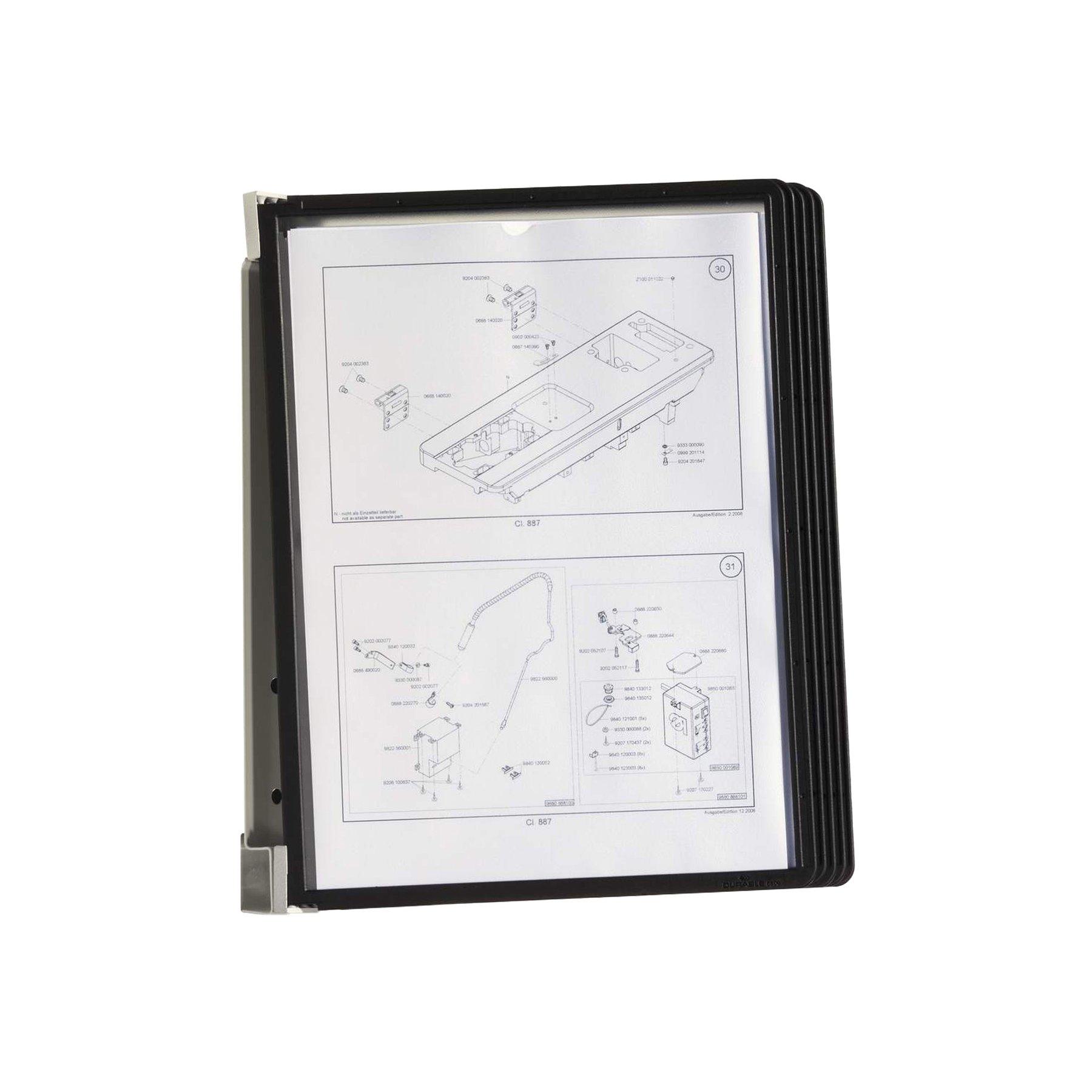 Durable Информационна система Vario Magnetic Wall, A4, с 5 джоба, черна | JAR Computers Durable Информационна система Vario Magnetic Wall, A4, с 5 джоба, черна
