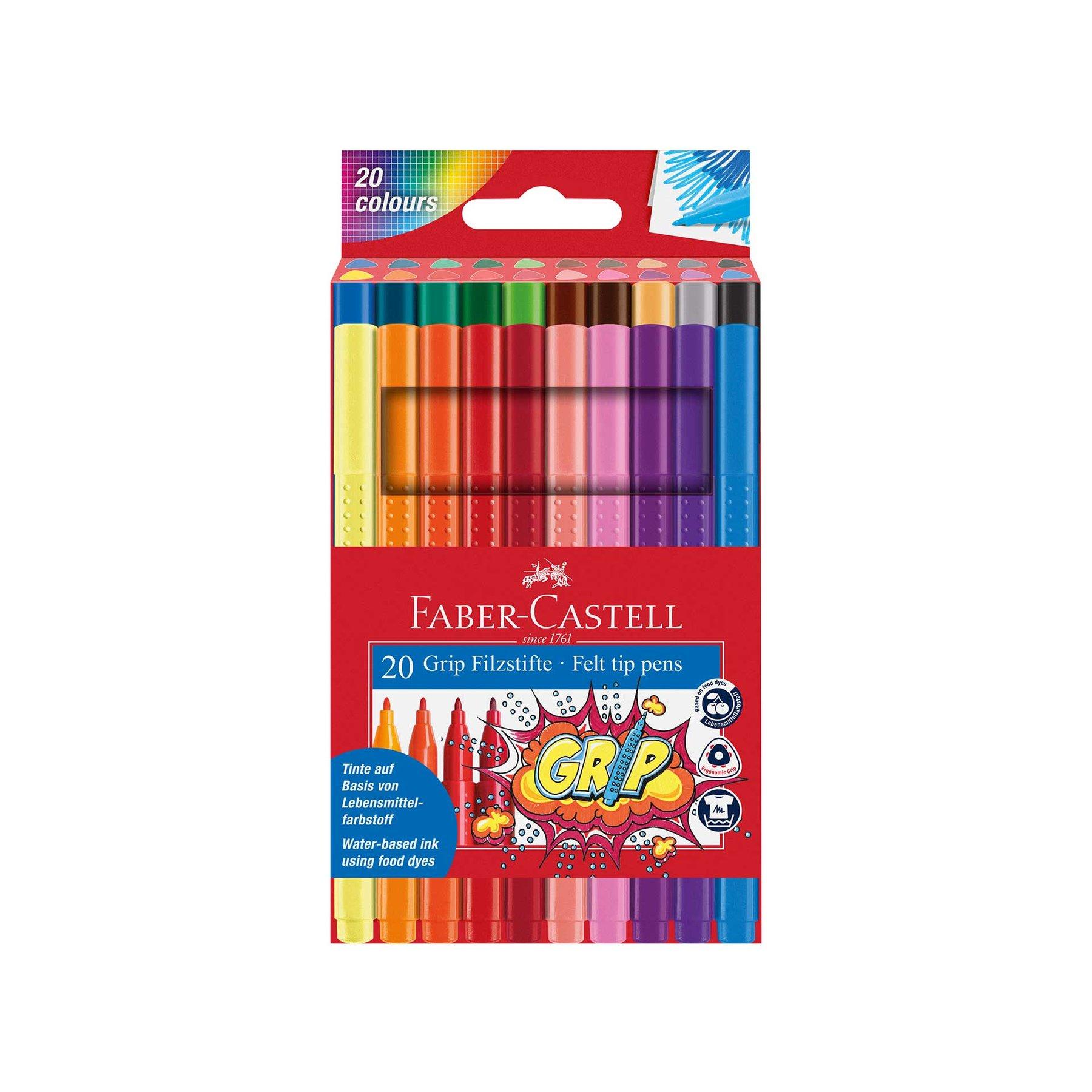 Faber-Castell Флумастери Grip, 20 цвята | JAR Computers Faber-Castell Флумастери Grip, 20 цвята