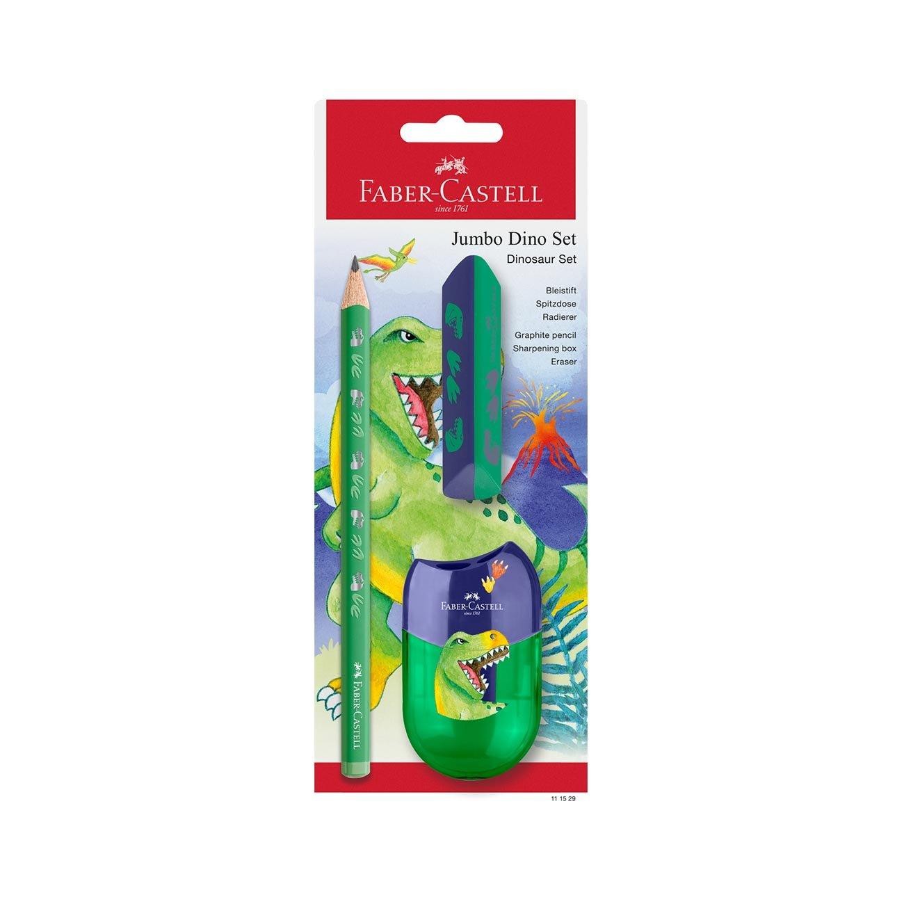 Faber-Castell Молив Динозавър, НВ, с гума и острилка | JAR Computers Faber-Castell Молив Динозавър, НВ, с гума и острилка