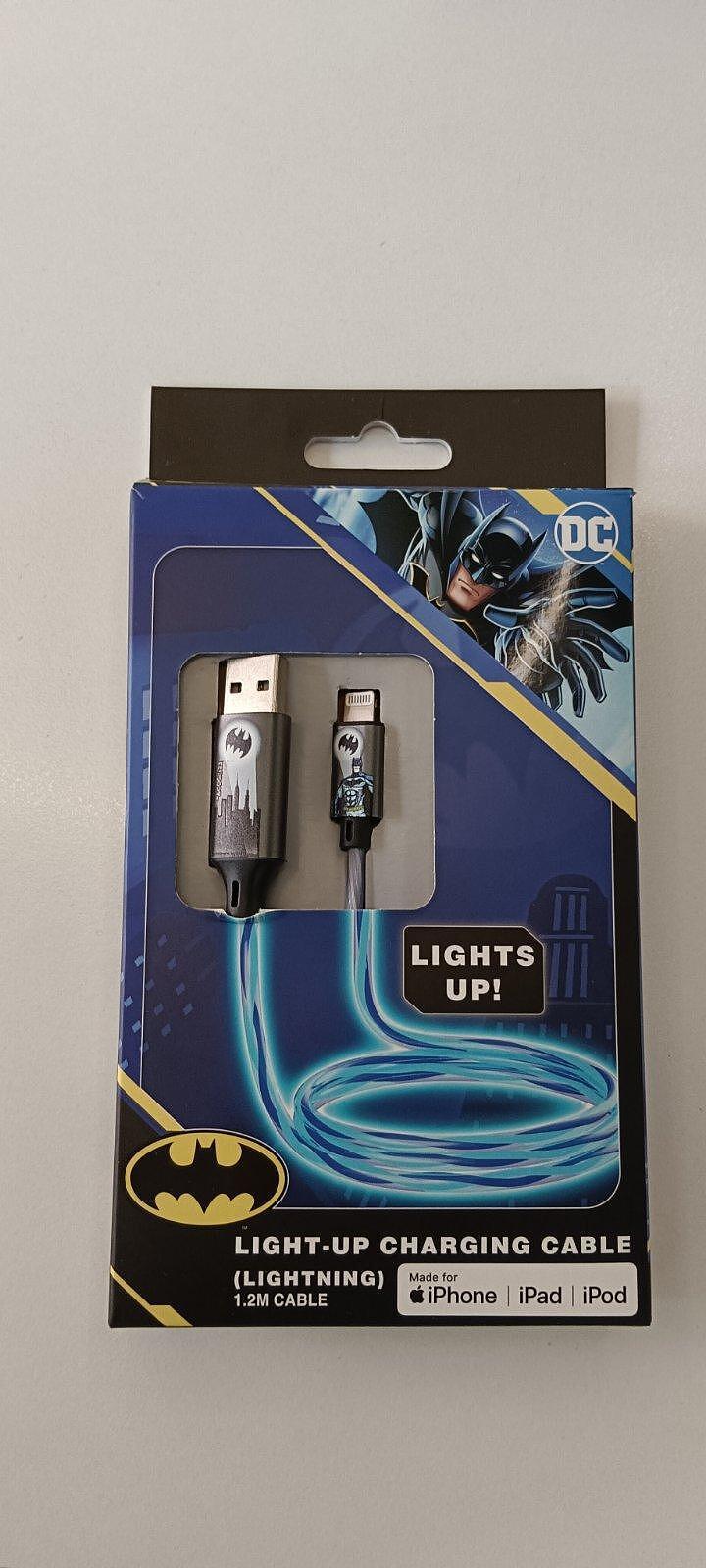 Кабел MFI Apple 1,2m светещ Batman