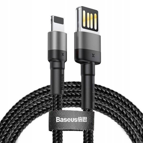 Lightning USB кабел за iPhone, iPad и iPod с Lightning порт (100 см) - Baseus Cafule USB Lightning Cable (Special Edition) (CALKLF-GG1) (черен-сив) | JAR Computers Lightning USB кабел за iPhone, iPad и iPod с Lightning порт (100 см) - Baseus Cafule USB Lightning Cable (Special Edition) (CALKLF-GG1) (черен-сив)