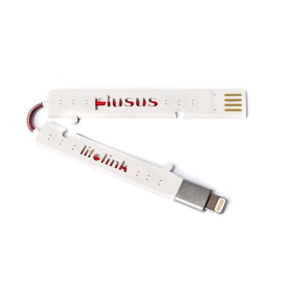 Най-тънкият сертифициран Lightning кабел за iPhone, iPad и iPod (18 см.) - Plusus LifeLink Lightning USB Cable (бял-червен) | JAR Computers Най-тънкият сертифициран Lightning кабел за iPhone, iPad и iPod (18 см.) - Plusus LifeLink Lightning USB Cable (бял-червен)