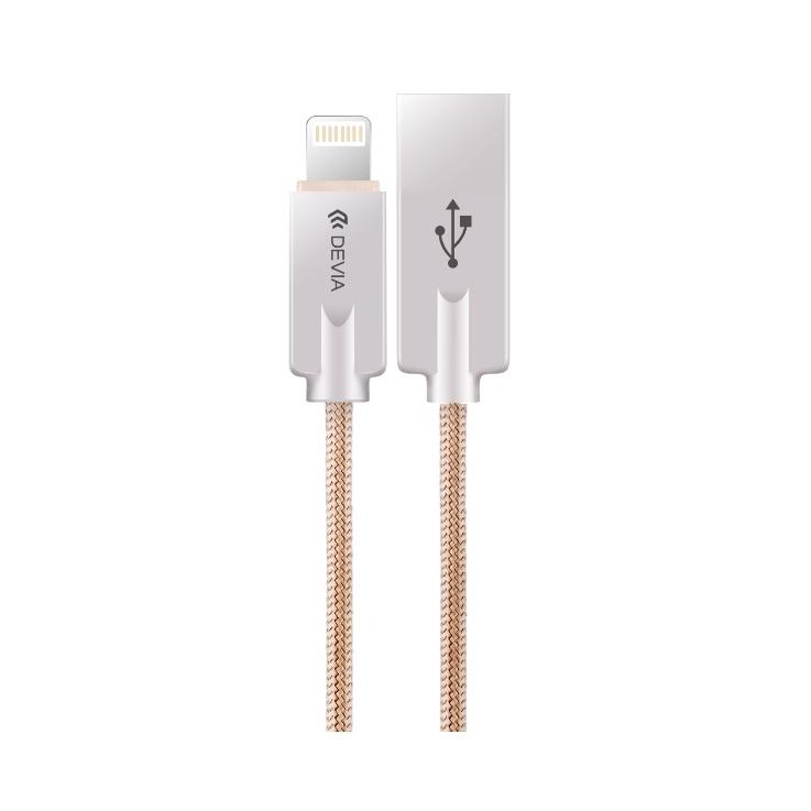 Плетен lightning кабел (120 см.) за iPhone, iPad и iPod с Lightning вход - Devia Vipper Lightning Data Cable 1.2m. (златист) | JAR Computers Плетен lightning кабел (120 см.) за iPhone, iPad и iPod с Lightning вход - Devia Vipper Lightning Data Cable 1.2m. (златист)