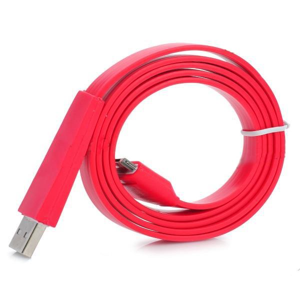 Плосък кабел за iPhone, iPad и iPod - Flat USB Cable (червен) | JAR Computers Плосък кабел за iPhone, iPad и iPod - Flat USB Cable (червен)