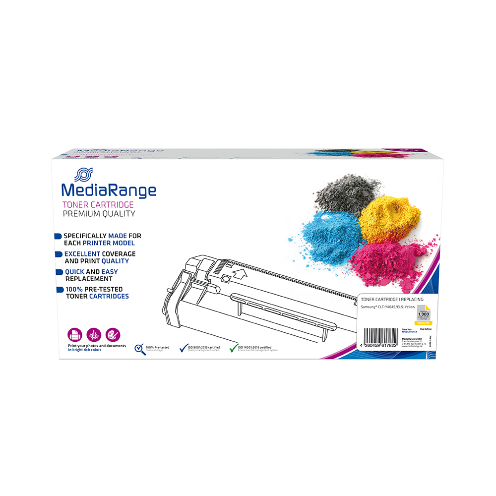 Toner MEDIARANGE Compatible for Printers Samsung (Yellow) (CLT-Y404S) (MRSAT404SY)