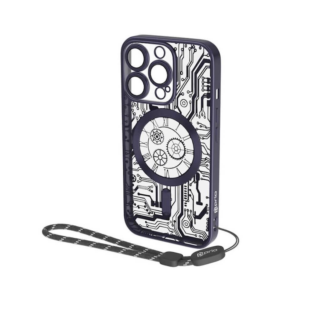 Тънък силиконов (TPU) калъф с MagSafe за iPhone 16 Pro Max - Prio Elegant MagSafe Case (черен-прозрачен) | JAR Computers Тънък силиконов (TPU) калъф с MagSafe за iPhone 16 Pro Max - Prio Elegant MagSafe Case (черен-прозрачен)