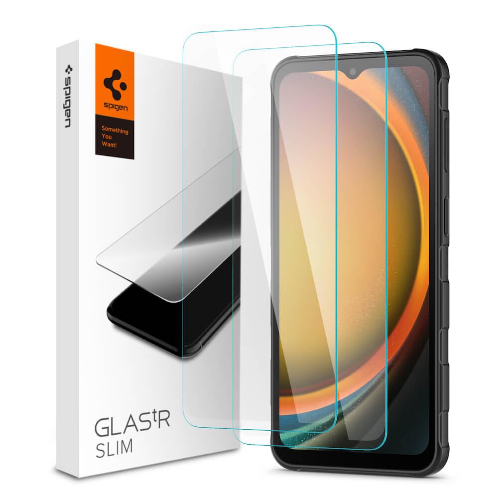 2 броя стъклени защитни покрития за дисплея на Samsung Galaxy Xcover 7, Xcover 7 Pro - Spigen Tempered Glass GLAS.tR Slim 2 Pack (прозрачен) | JAR Computers 2 броя стъклени защитни покрития за дисплея на Samsung Galaxy Xcover 7, Xcover 7 Pro - Spigen Tempered Glass GLAS.tR Slim 2 Pack (прозрачен)