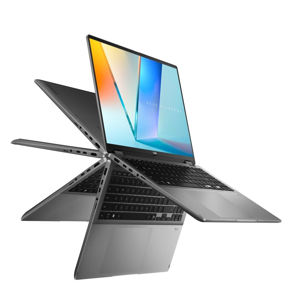 Asus Vivobook Flip TP3607SA-RJ004W,Intel Ultra 5  226V 16GB 2.1 GHz (8MB Cache, up to 4.5 GHz,)16.0 OLED WQXGA+(WQ+) 2880X1800 16:10 Bend+400nits(HDR) Glare , LPDDR5X 16GB ( onbd) 512 GB SSD, Windows 11, Matte Gray + Backpack