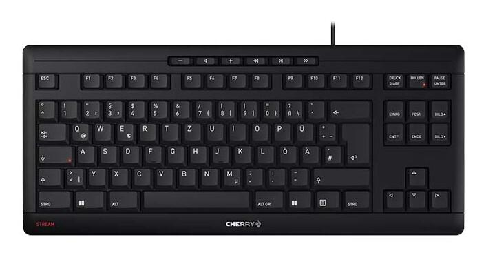 CHERRY STREAM KEYBOARD TKL клавиатура Универсален USB QWERTZ Немски Черен