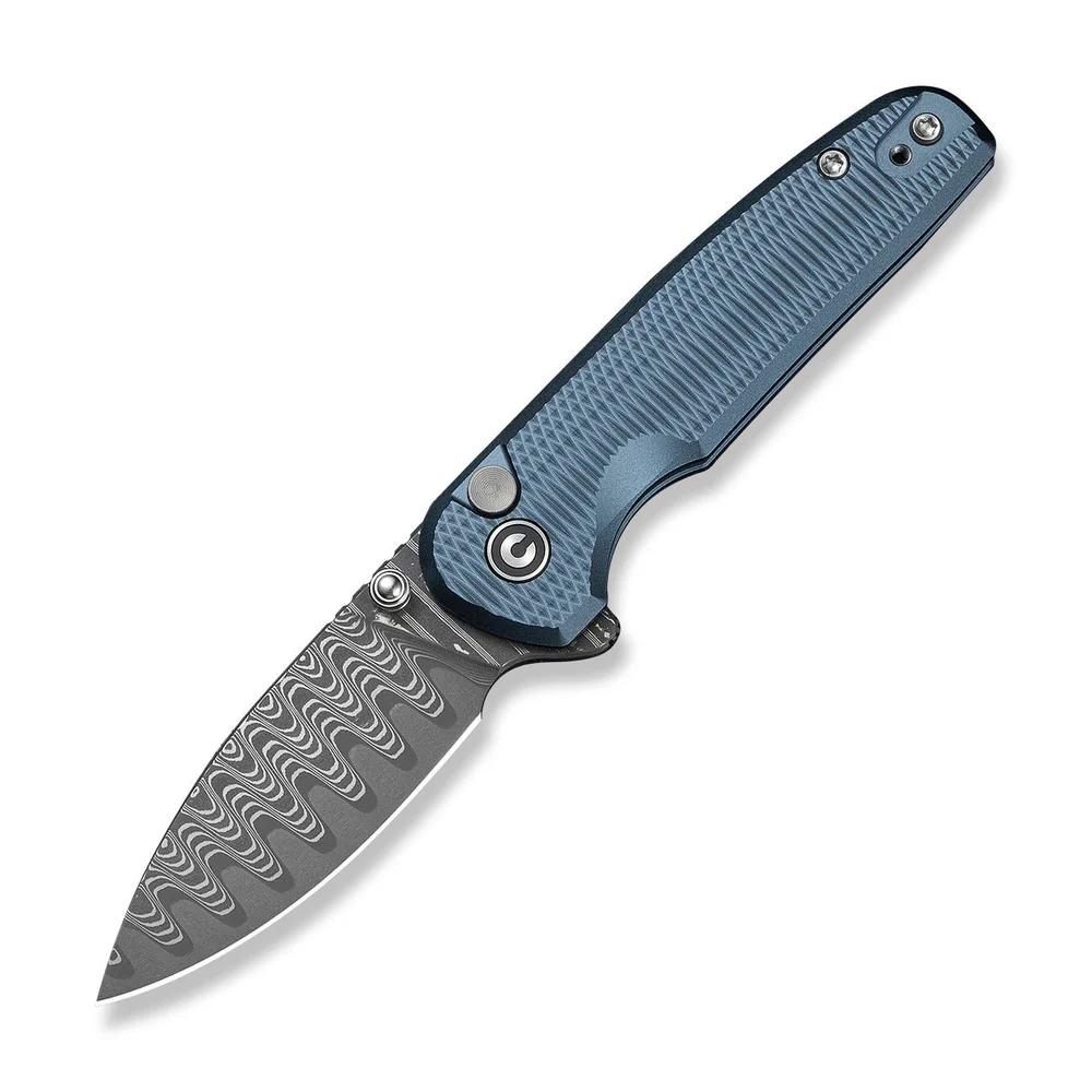 Джобен нож CIVIVI Mini Shakan Blue Aluminum Handle / Damascus | JAR Computers Джобен нож CIVIVI Mini Shakan Blue Aluminum Handle / Damascus