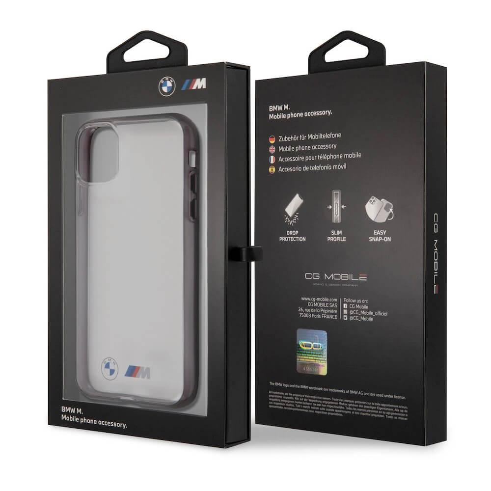 Хибриден удароустойчив кейс за iPhone 11 - BMW M Metallic Black Edges Hard Case (черен-прозрачен) | JAR Computers Хибриден удароустойчив кейс за iPhone 11 - BMW M Metallic Black Edges Hard Case (черен-прозрачен)
