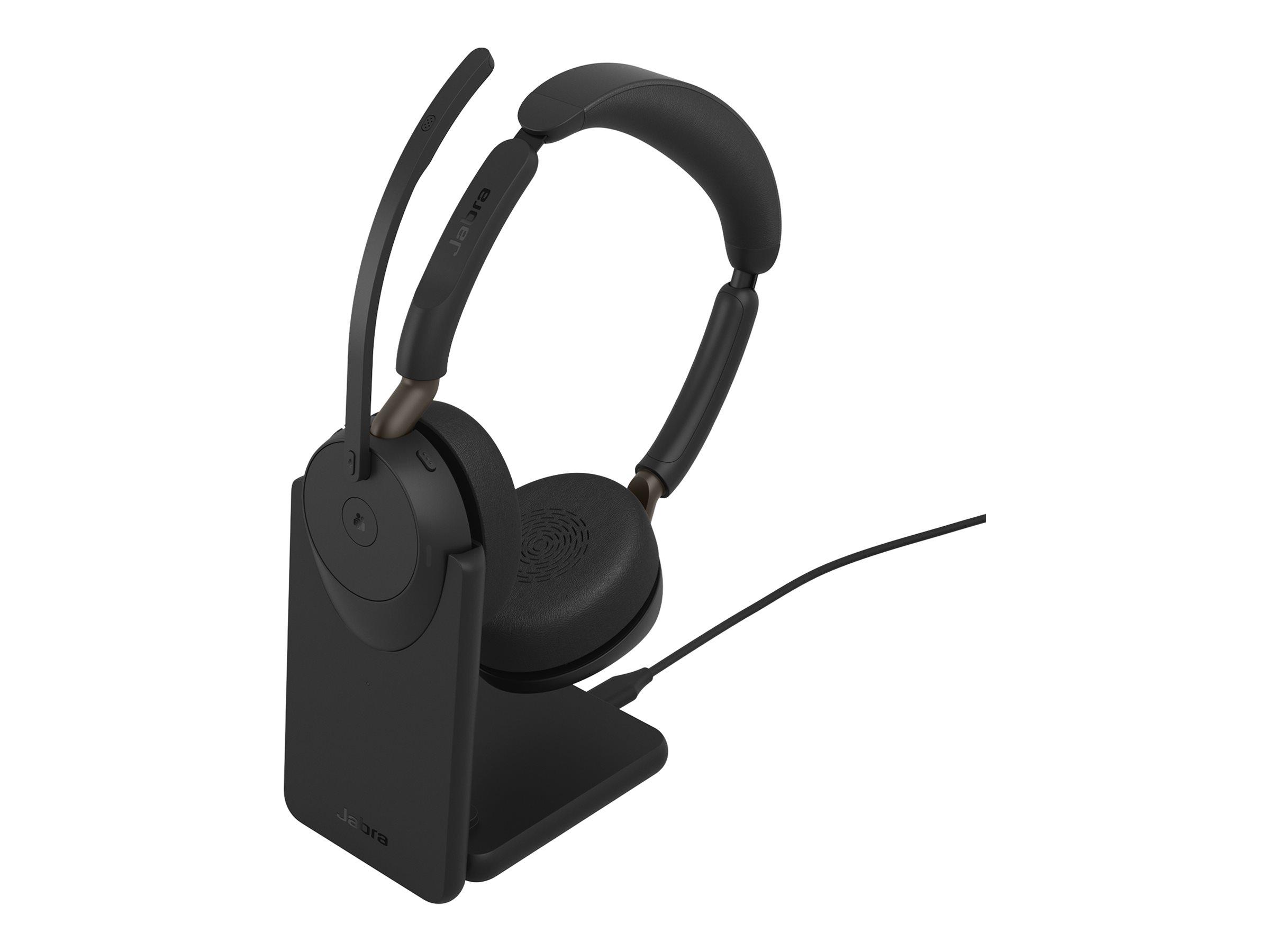 Jabra Evolve3 65 MS Stereo безжични стерео слушалки с ANC, LINK 390c, зарядна стойка, USB-C, черни | JAR Computers Jabra Evolve3 65 MS Stereo безжични стерео слушалки с ANC, LINK 390c, зарядна стойка, USB-C, черни