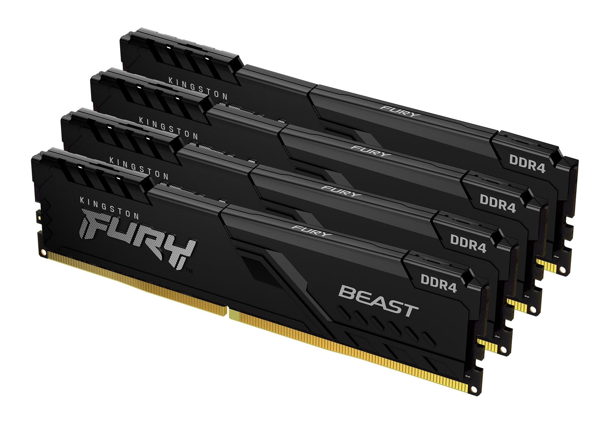Kingston Technology FURY Beast модул памет 128 GB 4 x 32 GB DDR4 3200 MT/s 288-pin DIMM | JAR Computers Kingston Technology FURY Beast модул памет 128 GB 4 x 32 GB DDR4 3200 MT/s 288-pin DIMM
