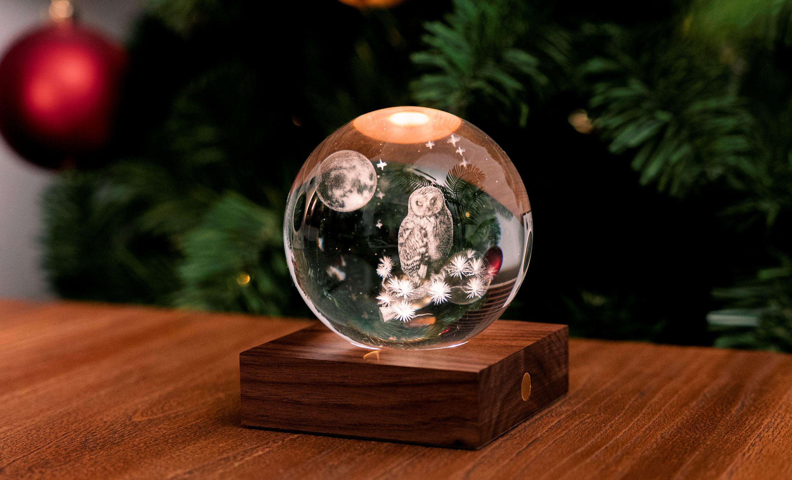 Нощна лампа Ginko Amber Crystal Light Owl Moon | JAR Computers Нощна лампа Ginko Amber Crystal Light Owl Moon
