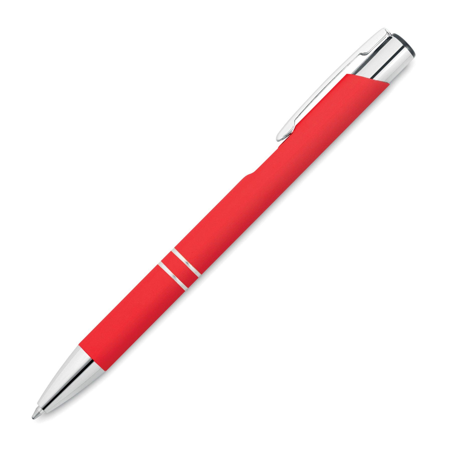 Office 1 Химикалка Norma Soft, метална, гумирана, червена