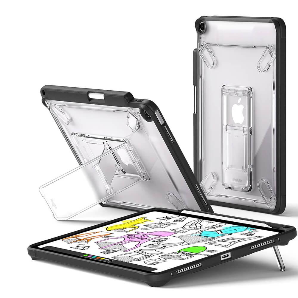 Ringke Fusion Sketch Case - удароустойчив хибриден кейс с поставка за iPad Air 11 (2024) (черен-прозрачен)