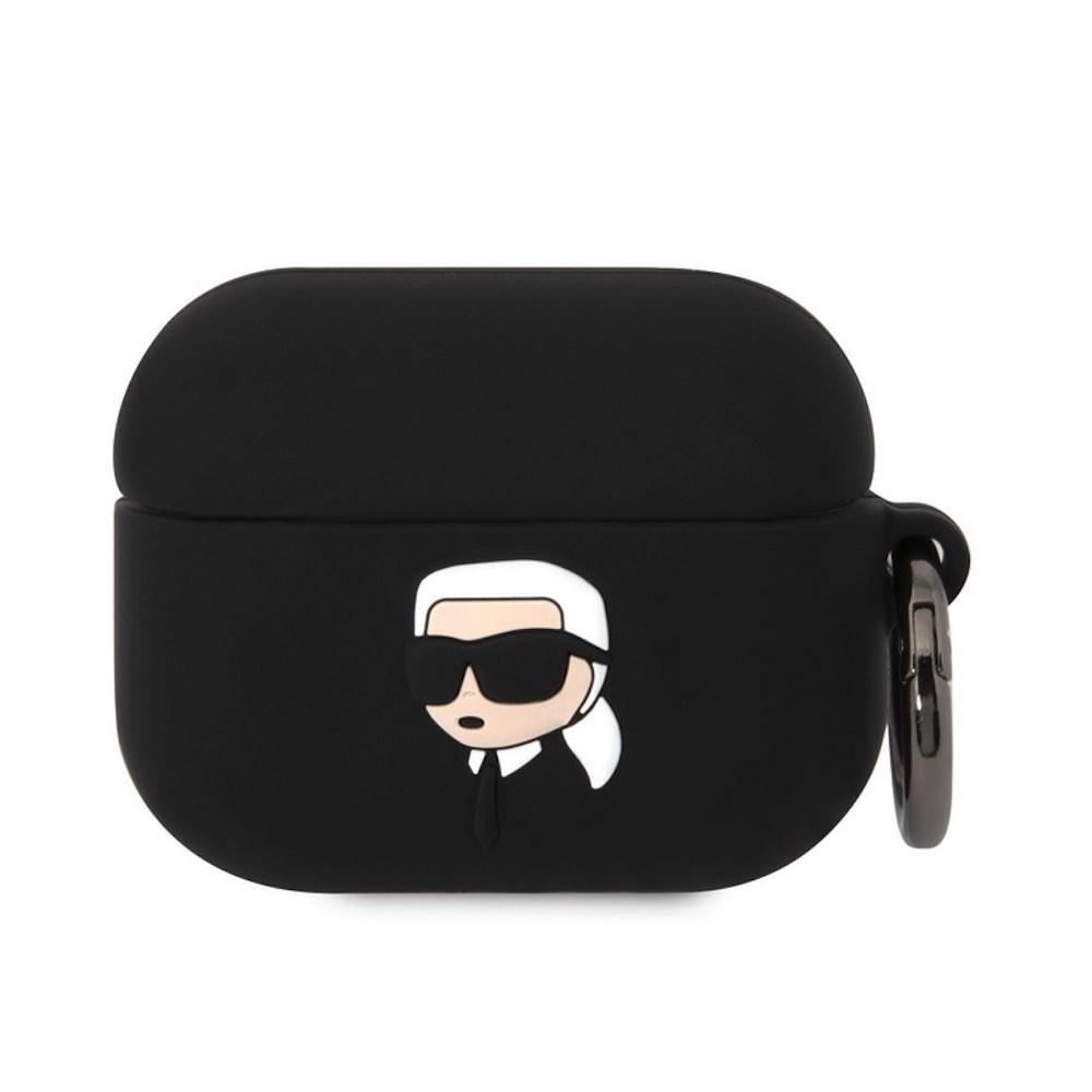 Силиконов калъф с карабинер за Apple AirPods Pro - Karl Lagerfeld AirPods Pro 3D Logo NFT Karl Head Silicone Case (черен) | JAR Computers Силиконов калъф с карабинер за Apple AirPods Pro - Karl Lagerfeld AirPods Pro 3D Logo NFT Karl Head Silicone Case (черен)