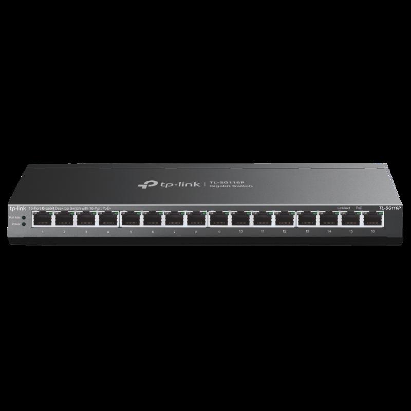 Суич TP-Link SG-116P 16 Port PoE+