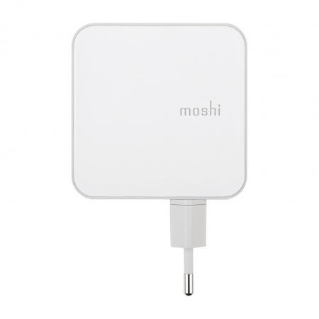 Захранване за ел. мрежа с USB-A изход и USB-C изход - Moshi ProGeo USB-C Wall Charger with USB Port (42W) (бял) | JAR Computers Захранване за ел. мрежа с USB-A изход и USB-C изход - Moshi ProGeo USB-C Wall Charger with USB Port (42W) (бял)