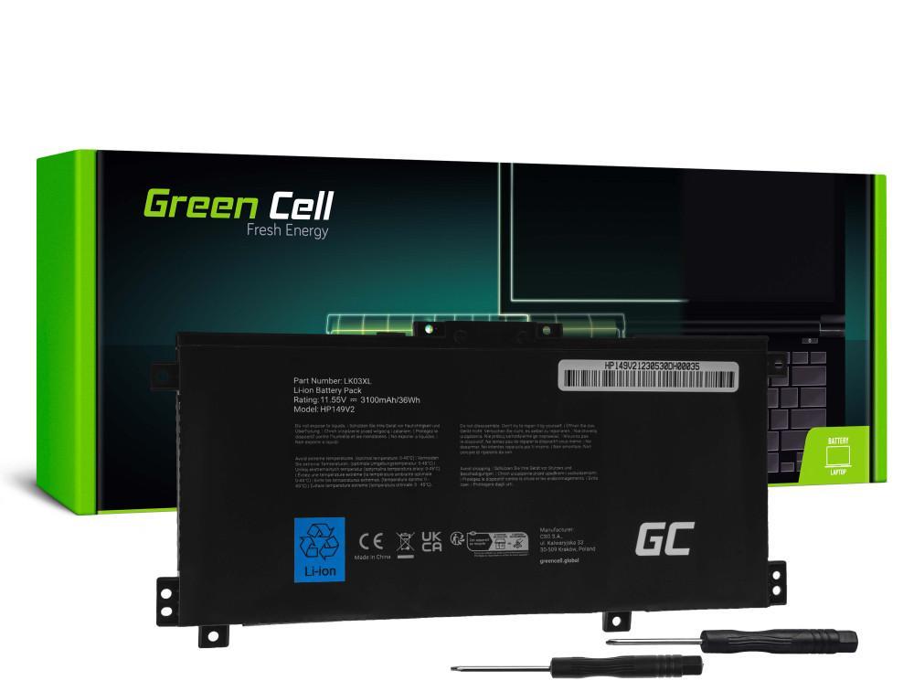 Батерия за лаптоп GREEN CELL, HP Envy x360 15-BP 15-BP000 15-BP100 15-CN 17-AE 17-BW  LK03XL  11,55V 3100mAh | JAR Computers Батерия за лаптоп GREEN CELL, HP Envy x360 15-BP 15-BP000 15-BP100 15-CN 17-AE 17-BW  LK03XL  11,55V 3100mAh