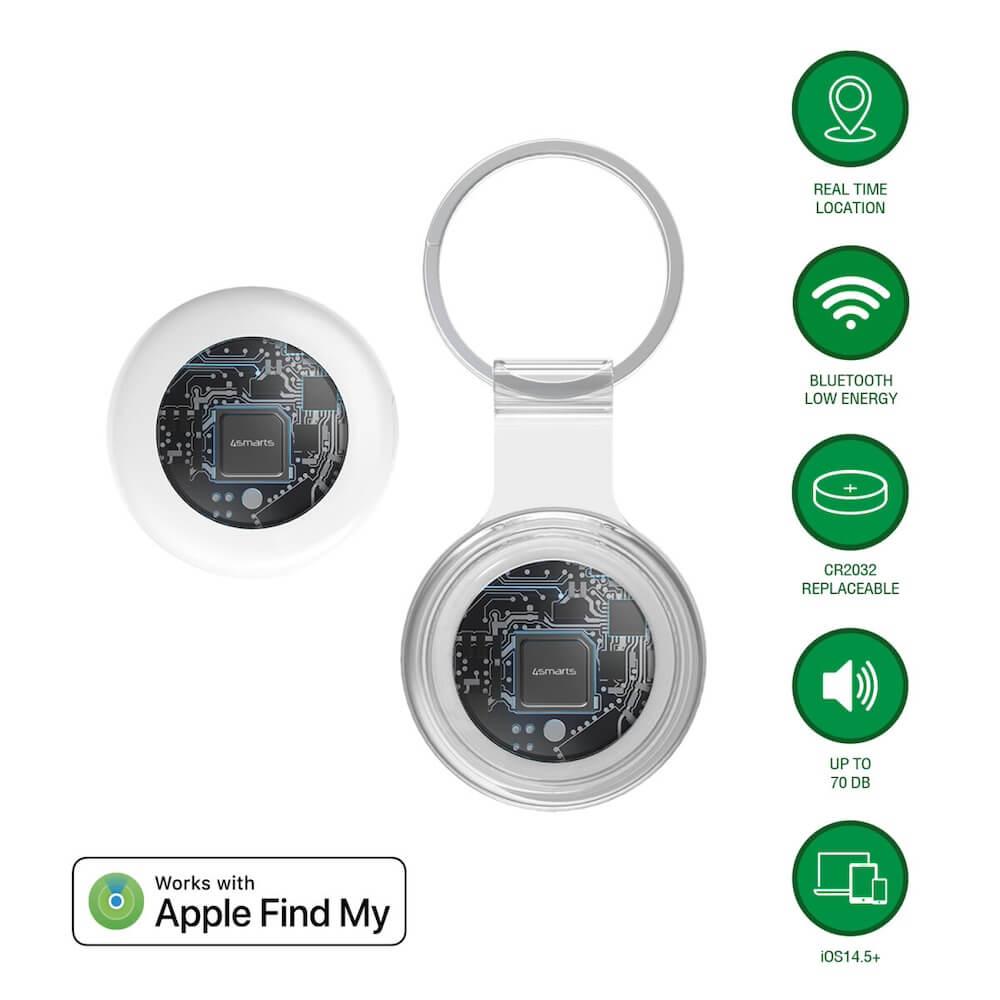 Kомплект от 2 броя устройство за намиране на изгубени вещи чрез FindMy - 4smarts Location Finder SkyTag Lucid Set (бял-прозрачен) | JAR Computers Kомплект от 2 броя устройство за намиране на изгубени вещи чрез FindMy - 4smarts Location Finder SkyTag Lucid Set (бял-прозрачен)