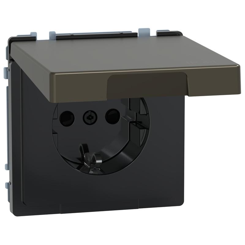 Контакт шуко 16A с лицев панел IP44 Мока System Design - Schneider Electric Merten System Design MEG2314-6052 | JAR Computers Контакт шуко 16A с лицев панел IP44 Мока System Design - Schneider Electric Merten System Design MEG2314-6052